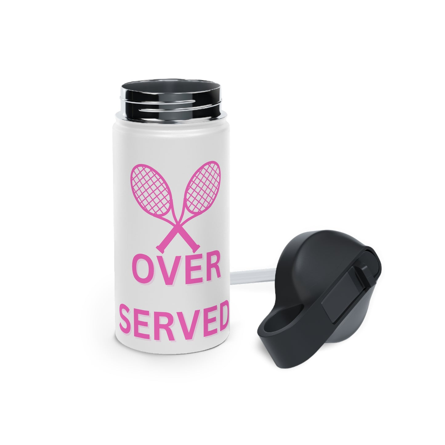 Over Served tennis water bottle