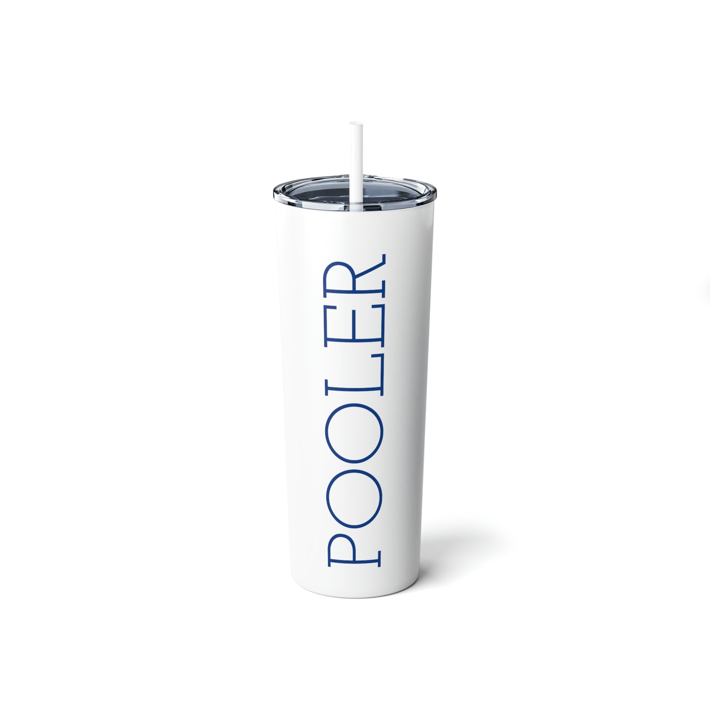 Pooler Skinny Steel Tumbler with Straw, 20oz